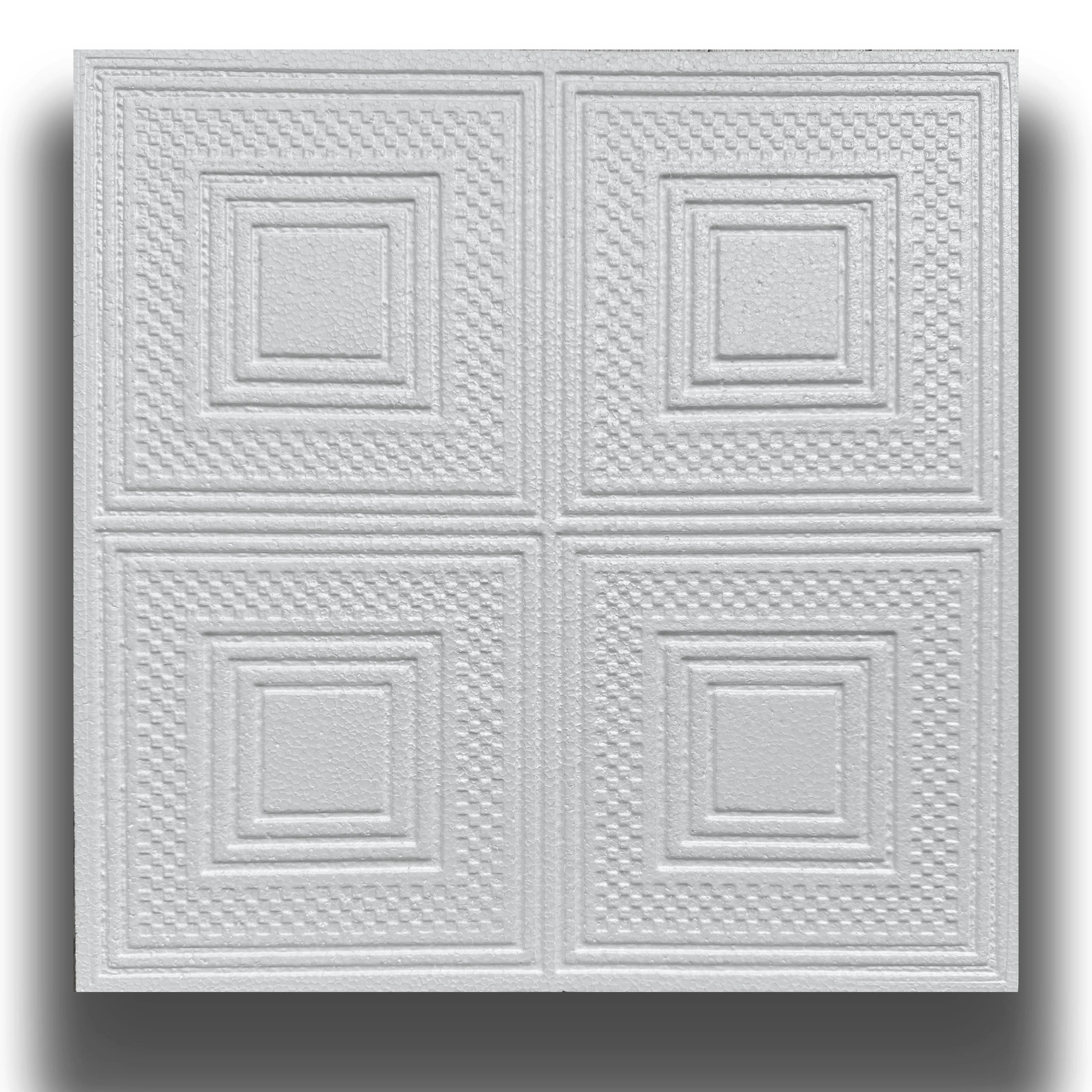 10 o 20mq (40 oppure 80 pezzi) di pannello decorativo a soffitto in polistirene compatto 50x50cm (spess. 1cm) EVORA