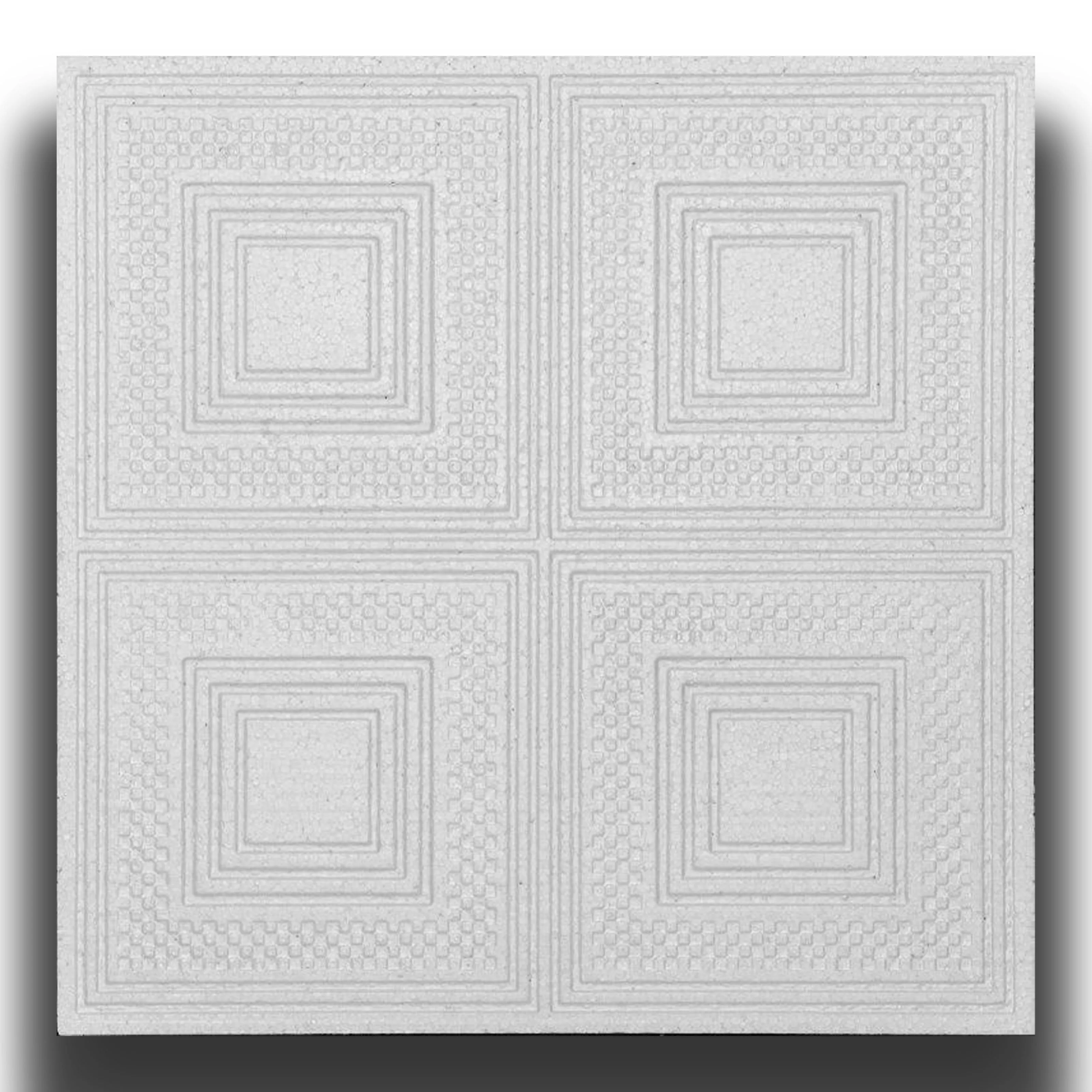 10 o 20mq (40 oppure 80 pezzi) di pannello decorativo a soffitto in polistirene compatto 50x50cm (spess. 1cm) EVORA