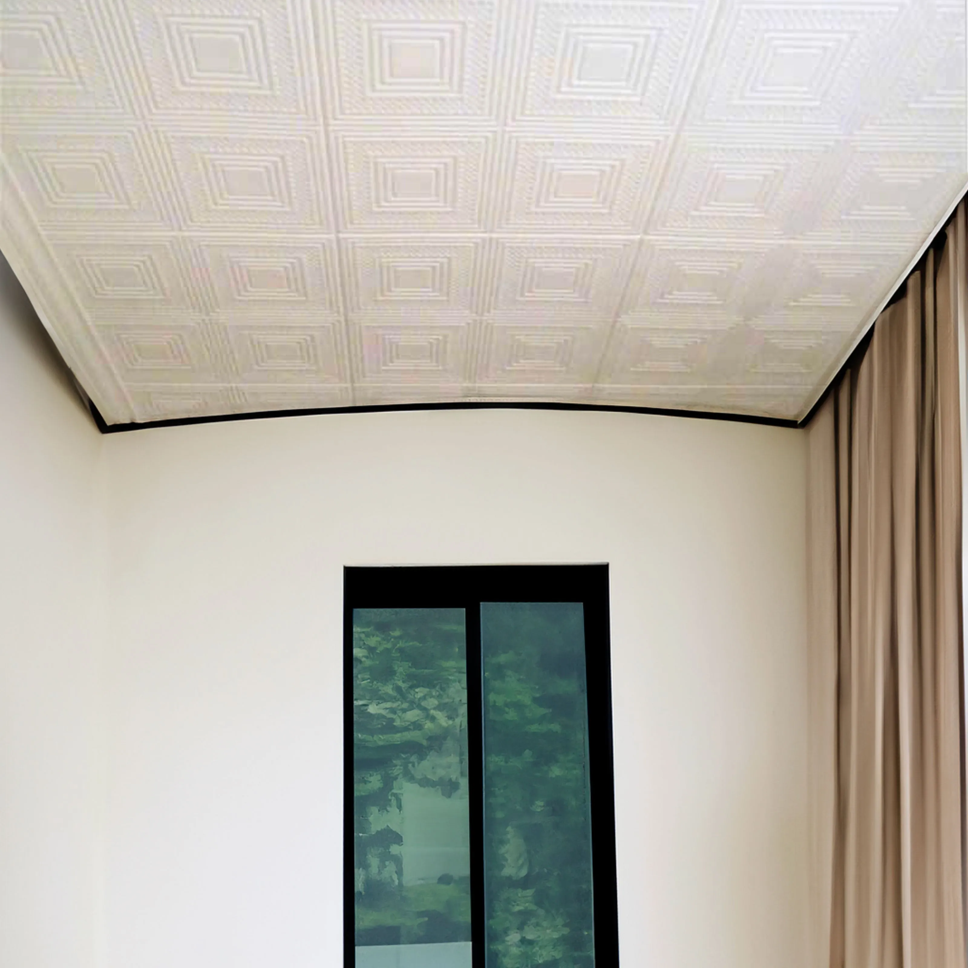 10 o 20mq (40 oppure 80 pezzi) di pannello decorativo a soffitto in polistirene compatto 50x50cm (spess. 1cm) EVORA