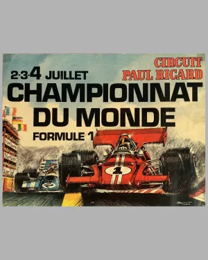 1971 Grand Prix of France original and official poster by Boivent