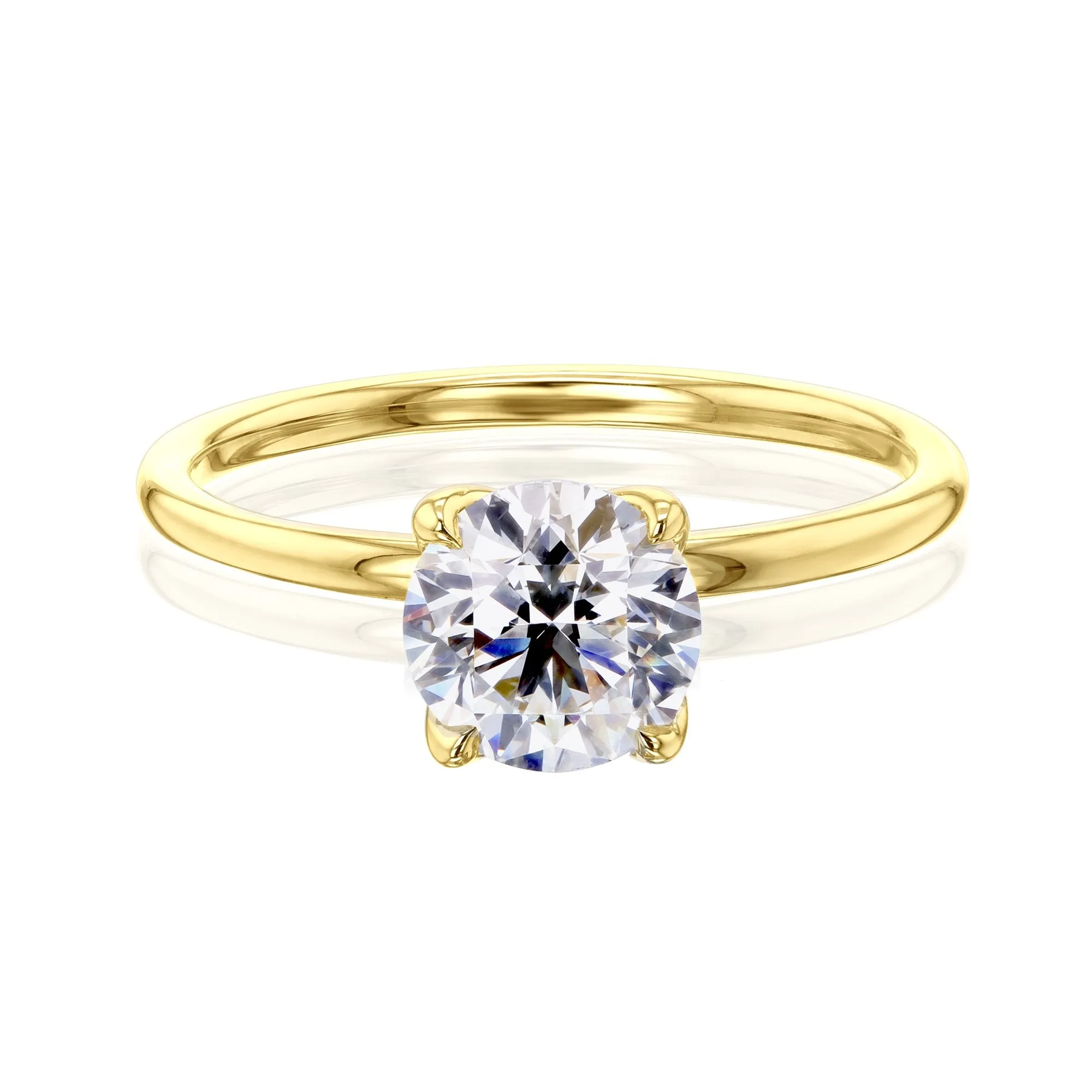 1ct Round Floating Tulip Solitaire Ring (Certified)