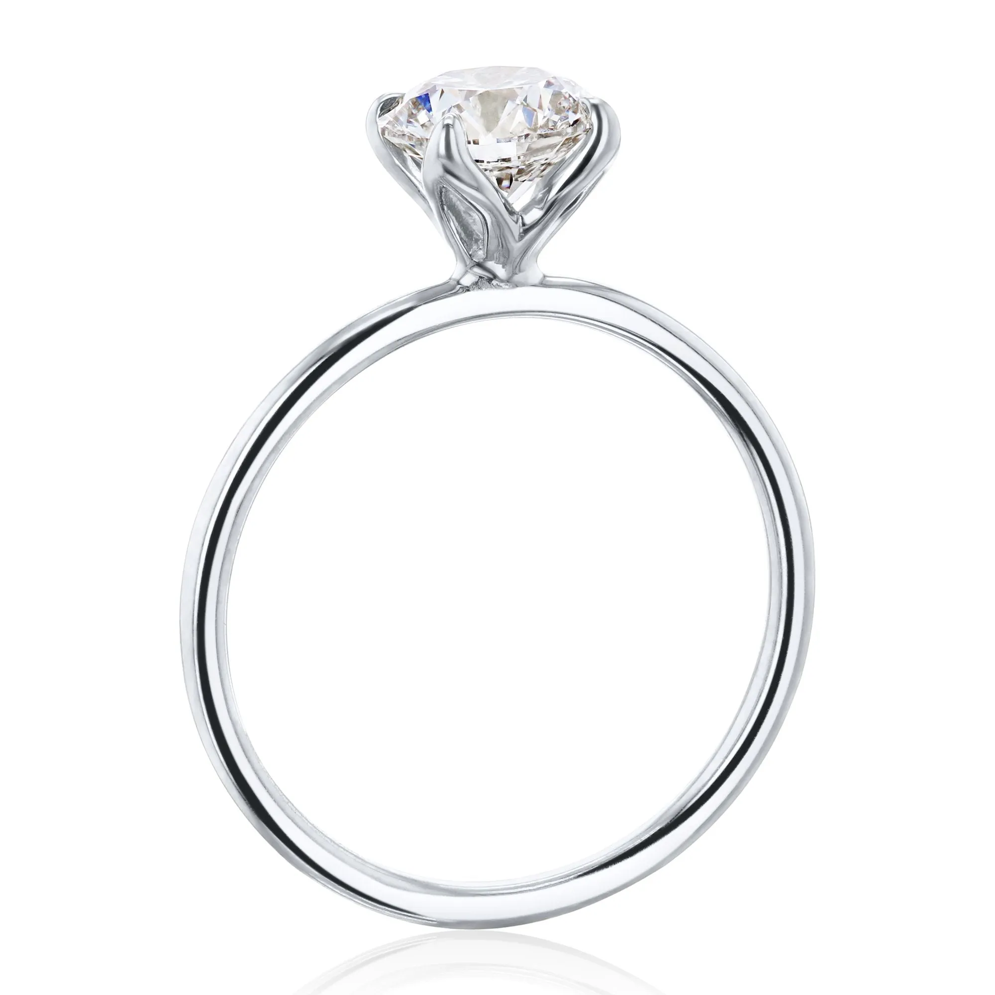 1ct Round Floating Tulip Solitaire Ring (Certified)