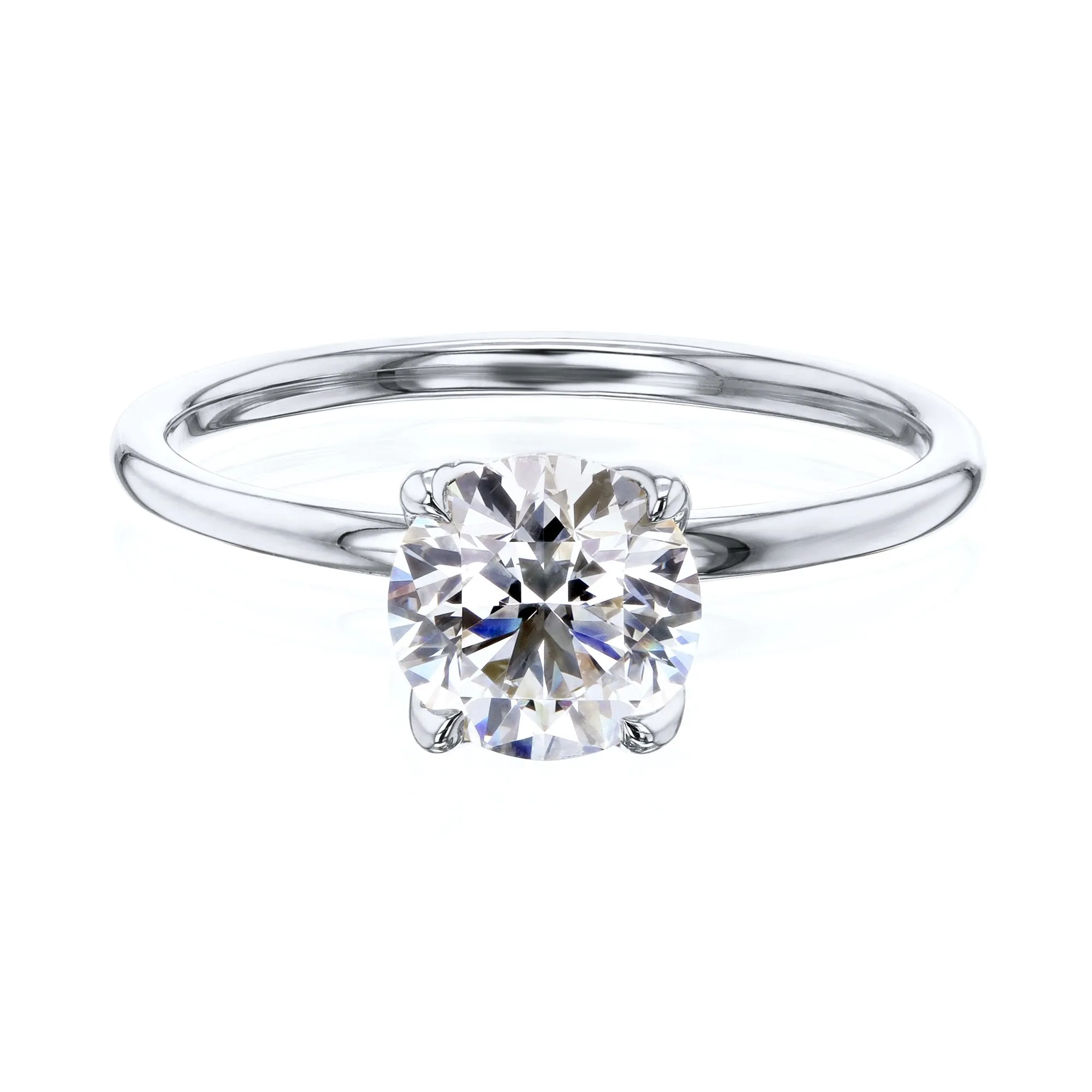 1ct Round Floating Tulip Solitaire Ring (Certified)