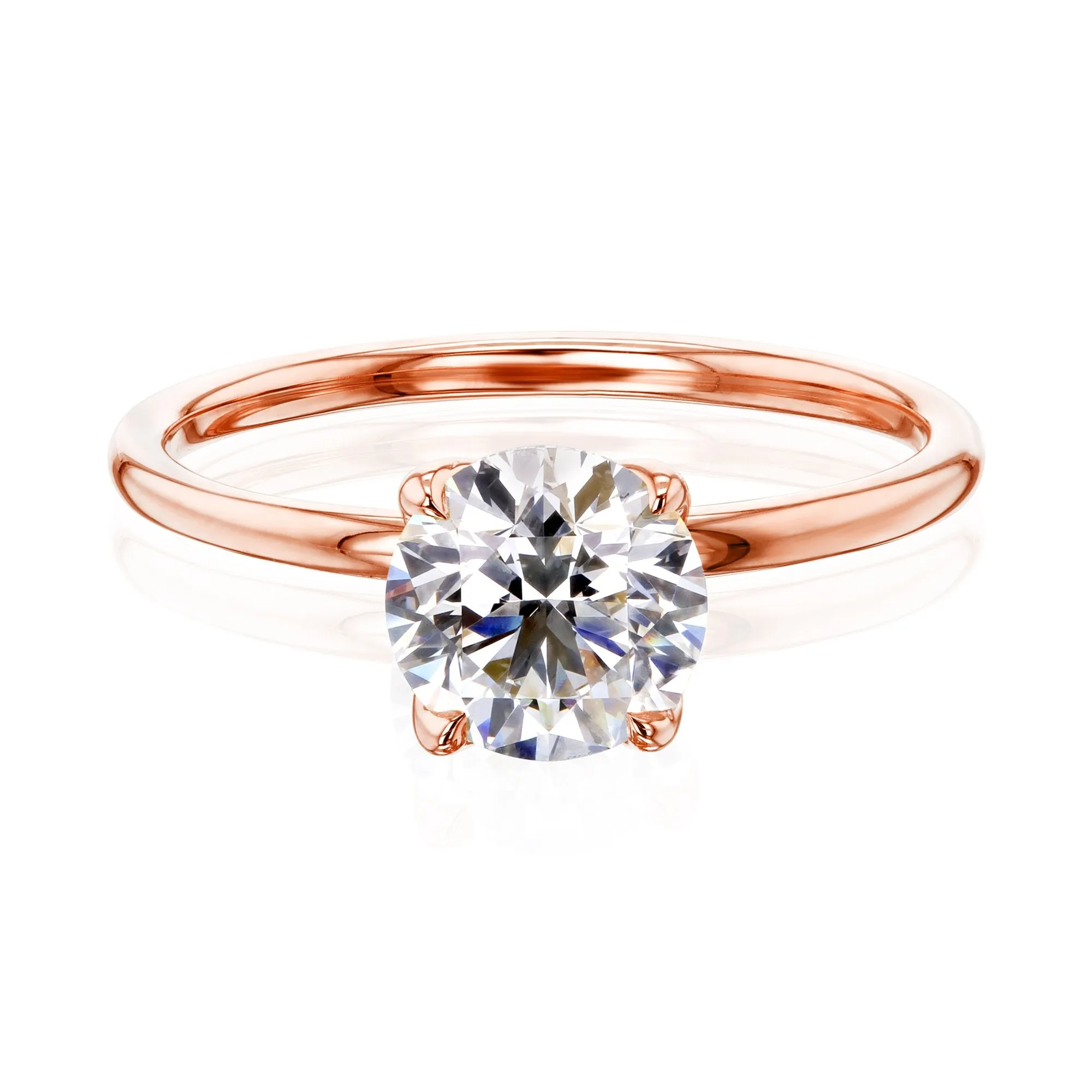 1ct Round Floating Tulip Solitaire Ring (Certified)