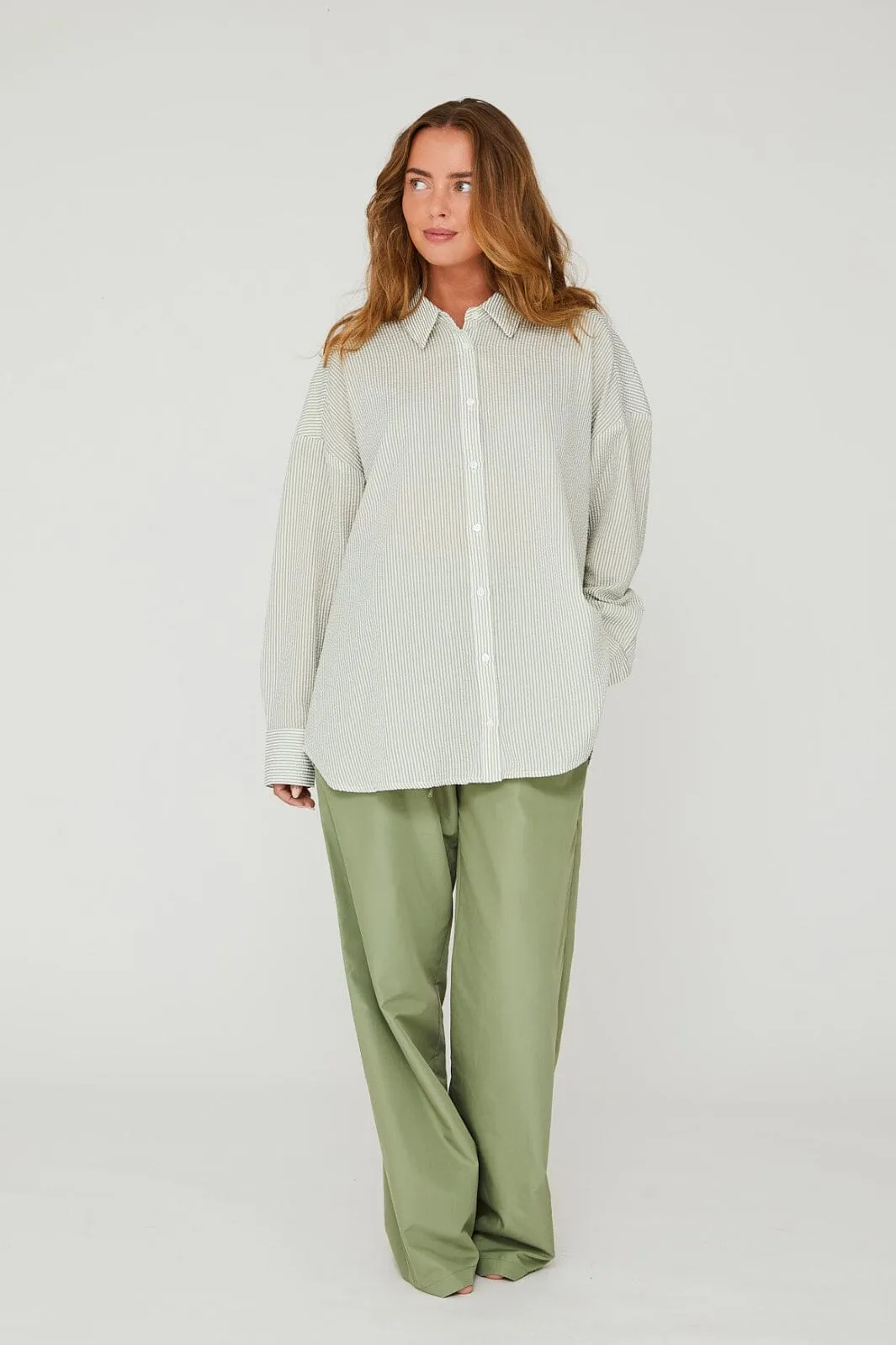 A-View - Sonja Shirt - 068 Green/White