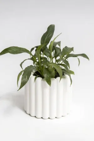 Alto White Ribbed Vase