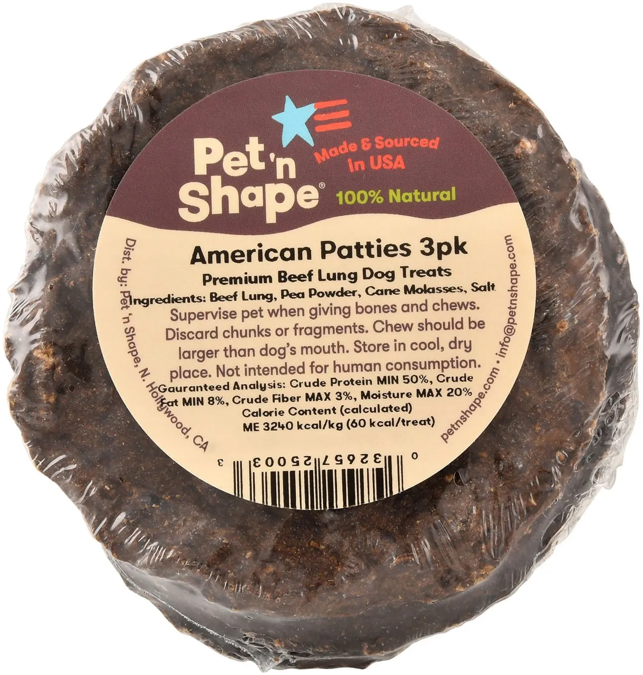 American Patties Premium Beef Lung Dog Treats