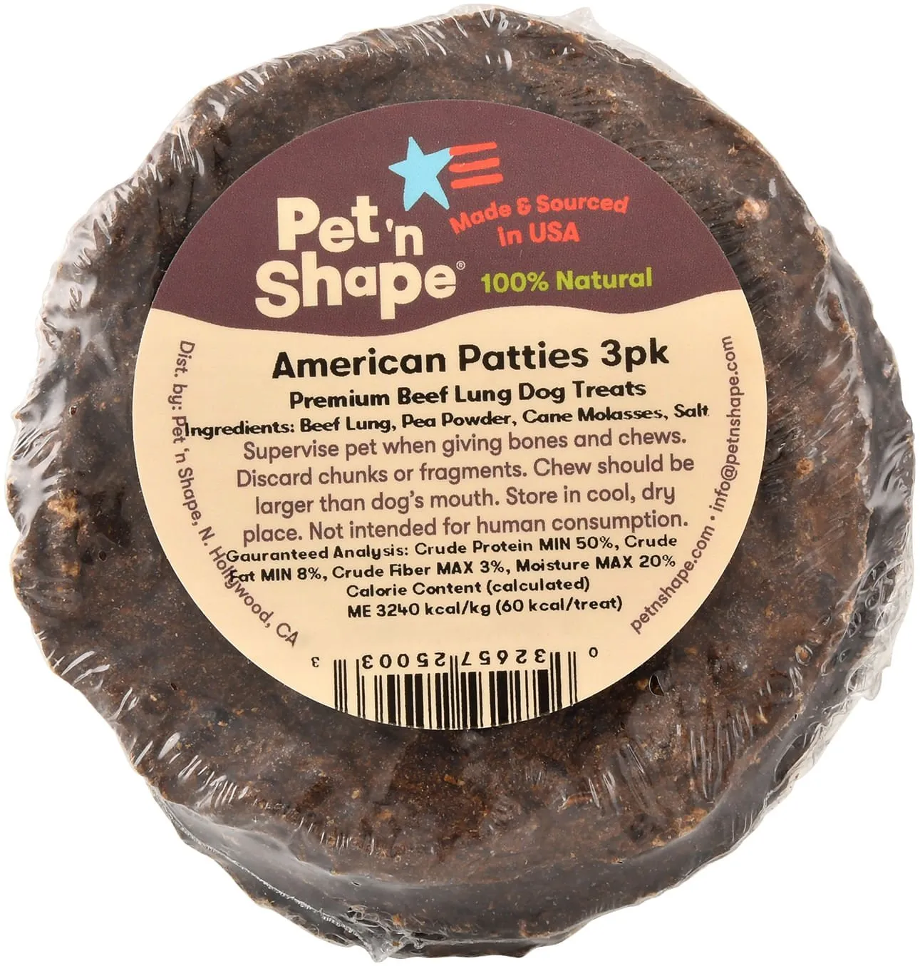 American Patties Premium Beef Lung Dog Treats