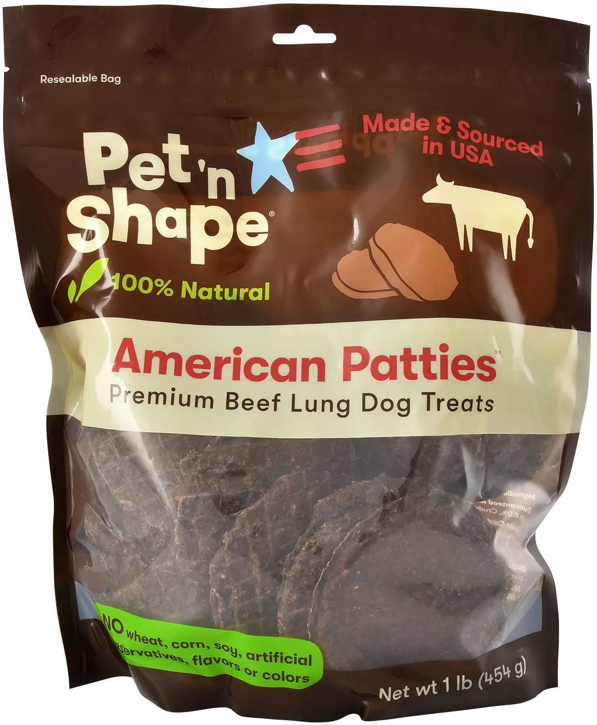 American Patties Premium Beef Lung Dog Treats