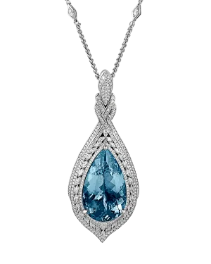 Aquamarine Pendant Necklace, 60.00 Carats