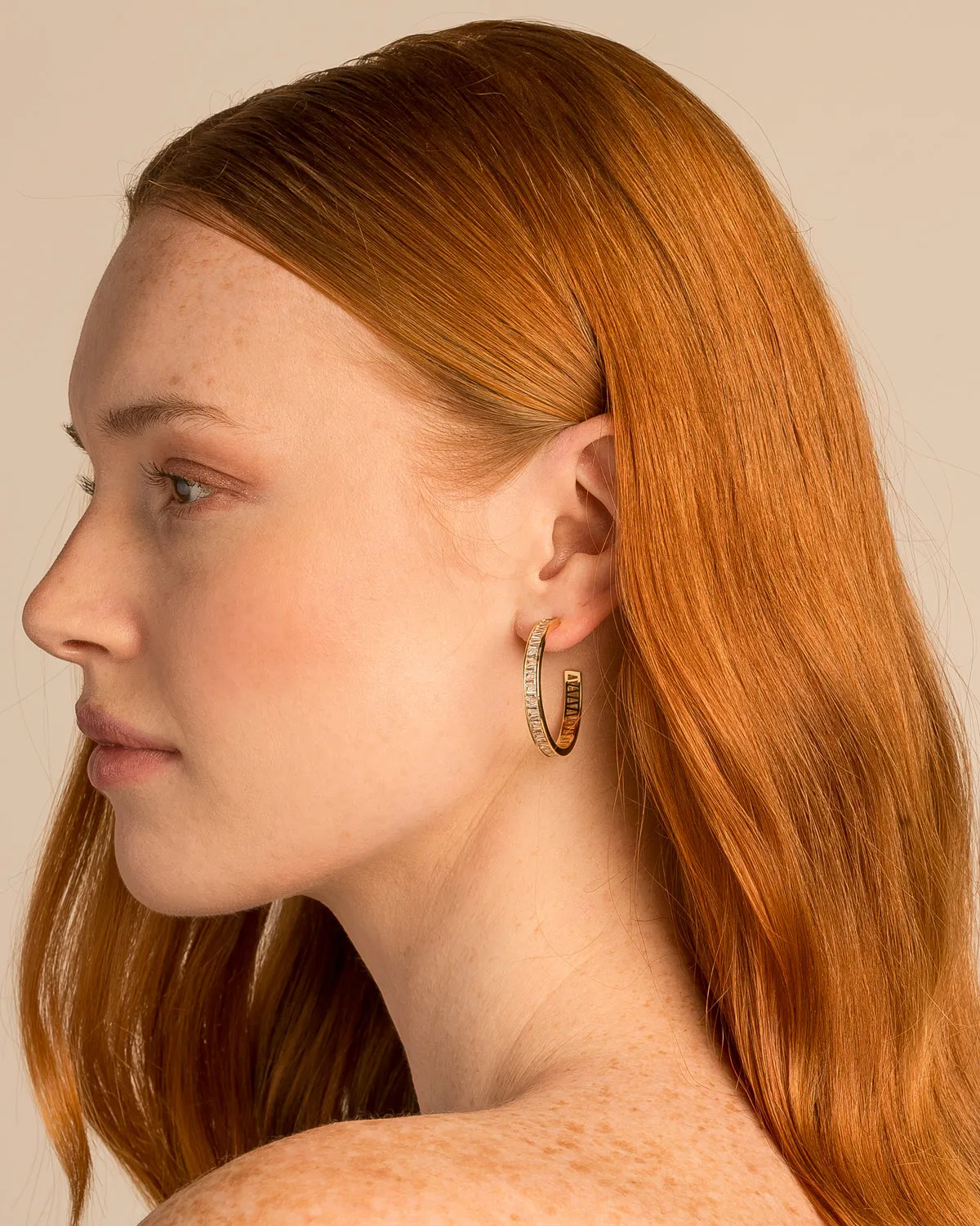 Beautifully Broken Baguette Maxi Hoop Earrings