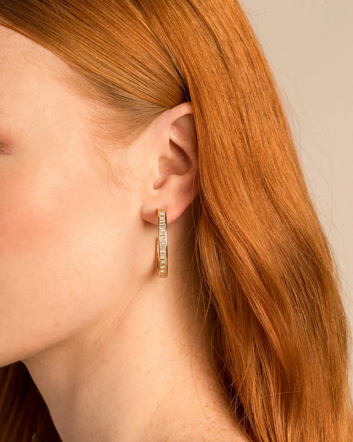 Beautifully Broken Baguette Maxi Hoop Earrings