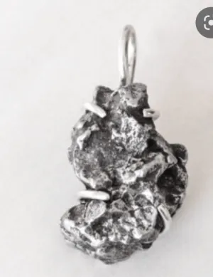 Campo Del Cielo Meteroite Pendant in Silver Wire Clip