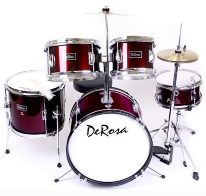 De Rosa USA 5 Piece 16" Kid's Junior Drum Set Complete