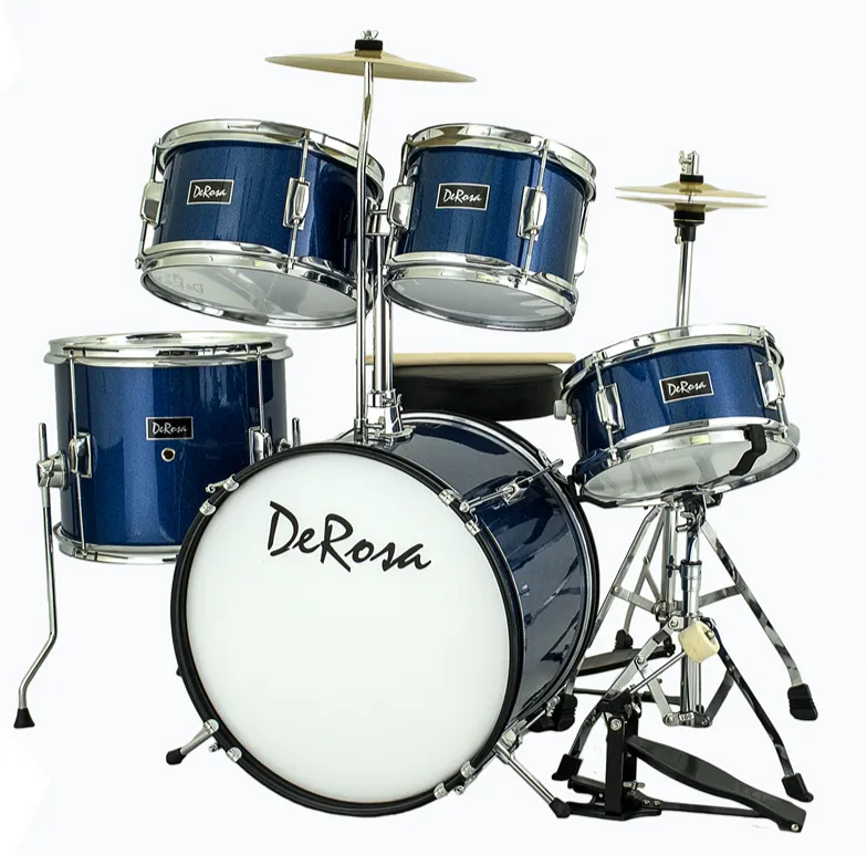 De Rosa USA 5 Piece 16" Kid's Junior Drum Set Complete