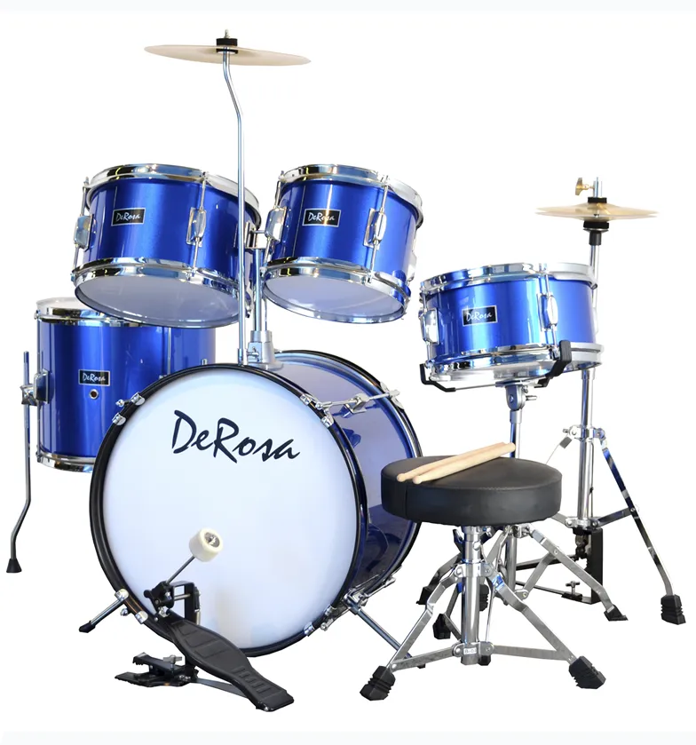 De Rosa USA 5 Piece 16" Kid's Junior Drum Set Complete