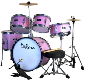 De Rosa USA 5 Piece 16" Kid's Junior Drum Set Complete