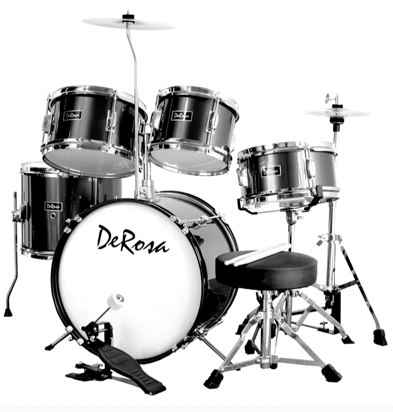 De Rosa USA 5 Piece 16" Kid's Junior Drum Set Complete