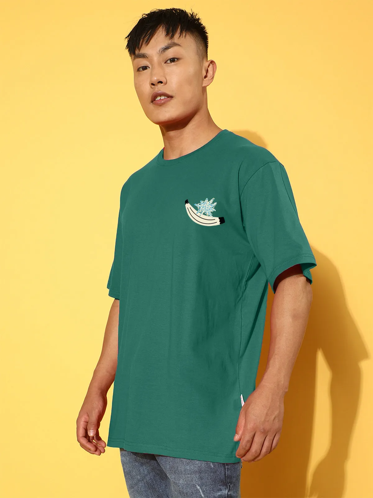 Eye Green Oversized Back Graphic Printed Tshirt