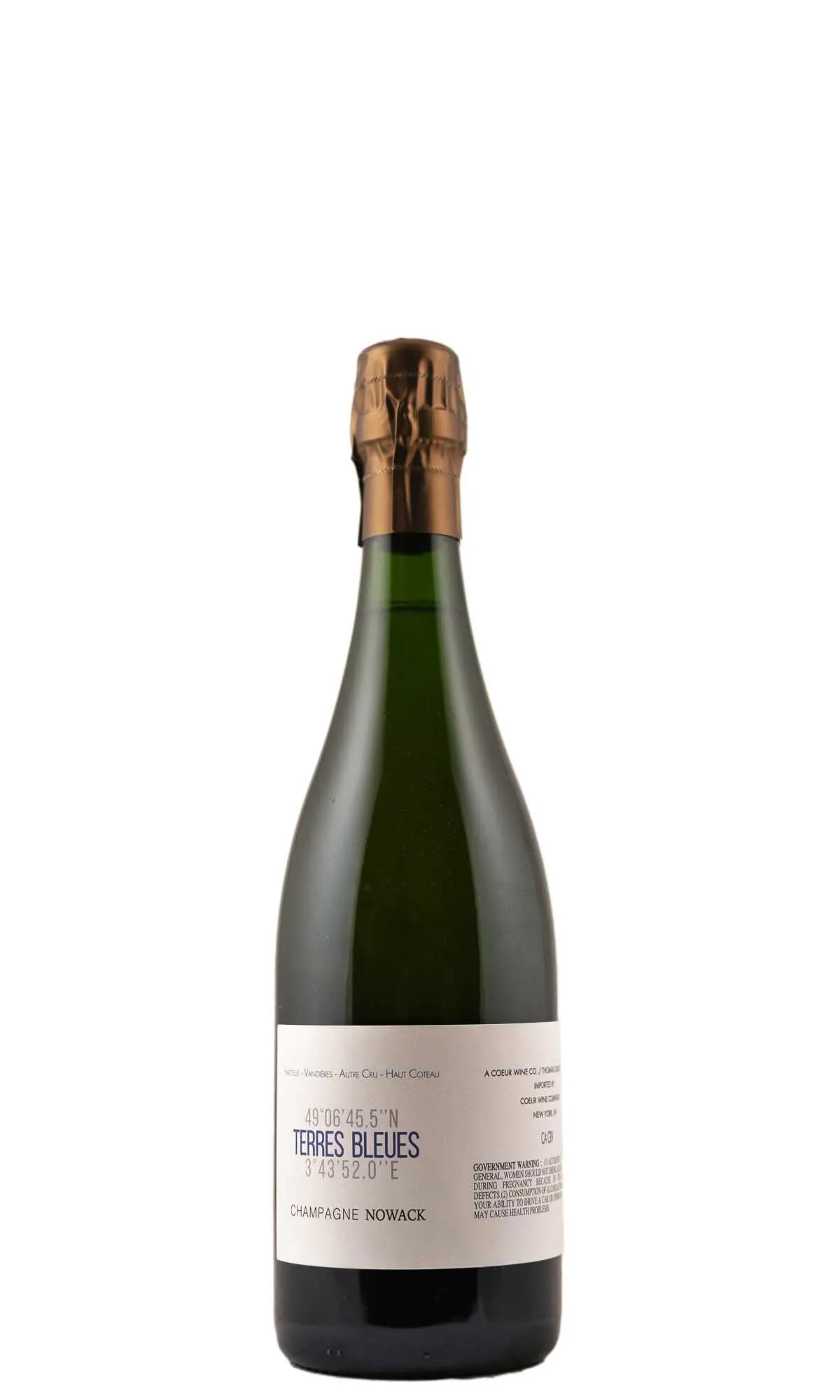 Flavien Nowack, Champagne 'Les Terres Bleues' Blanc de Meunier Extra Brut, 2020