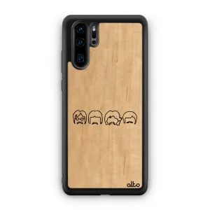 Huawei P40, P30 Pro, P30 Lite Wooden Case - Beatles Design | Maple Wood | Lightweight, Hand Crafted, Carved Phone Case