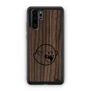 Huawei P40, P30 Pro, P30 Lite Wooden Case - Boo Design | Olive Wood | Lightweight, Hand Crafted, Carved Phone Case