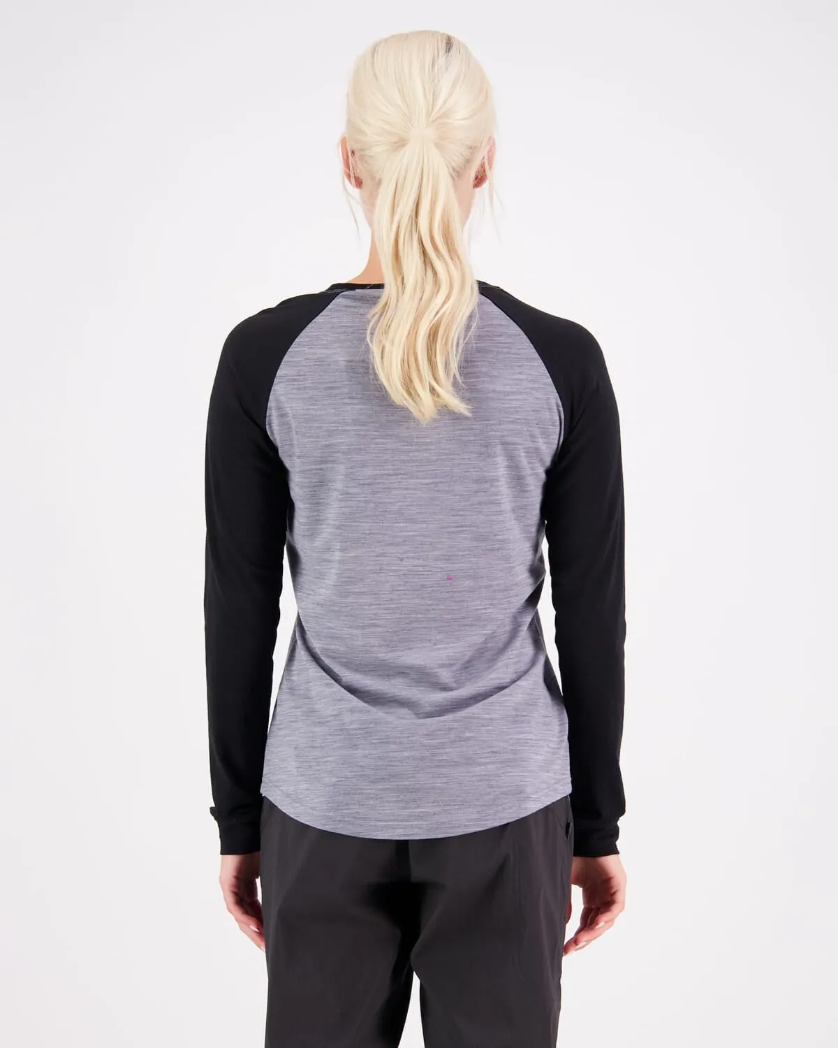 Icon Merino Raglan Long Sleeve - Grey Heather / Black