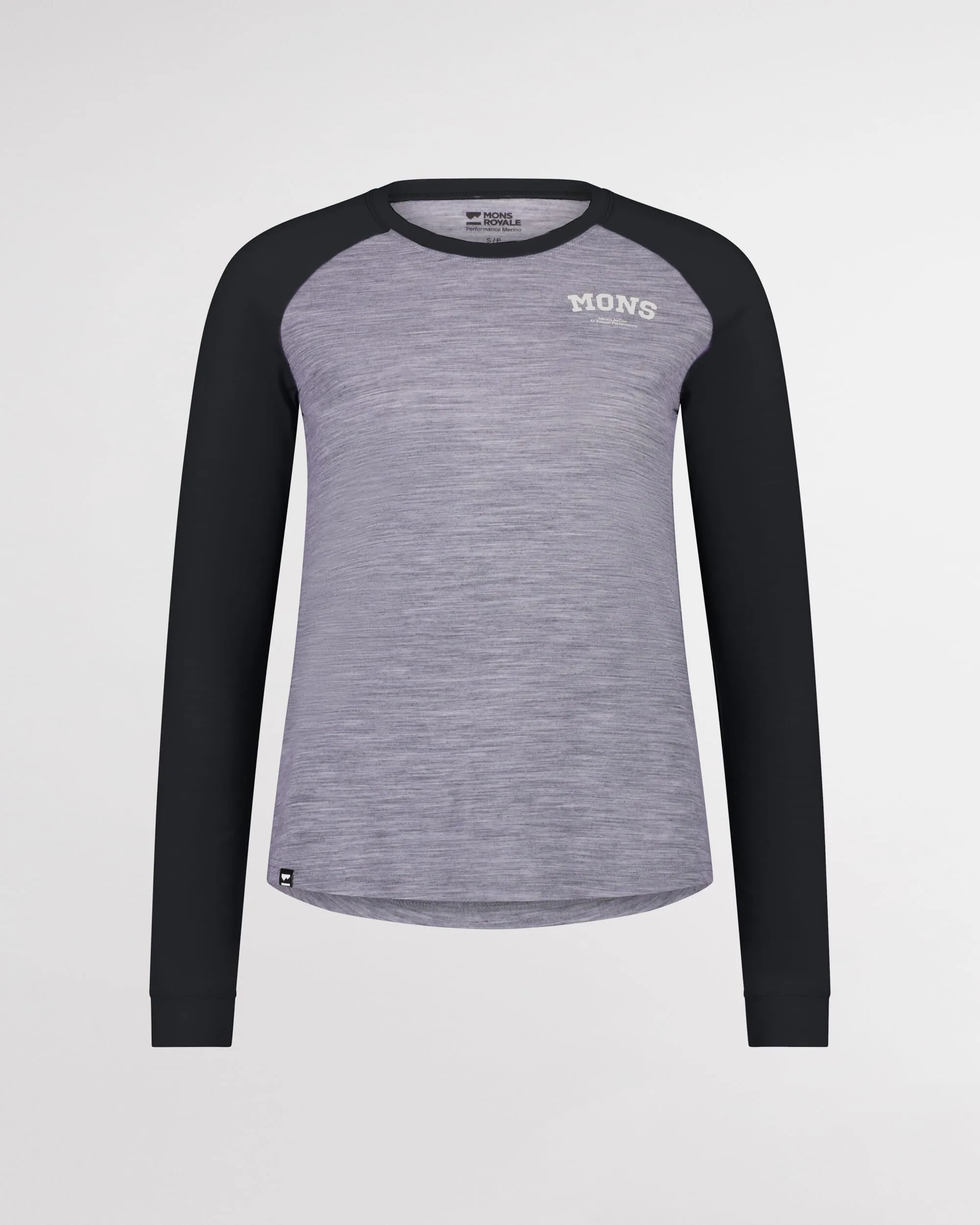 Icon Merino Raglan Long Sleeve - Grey Heather / Black