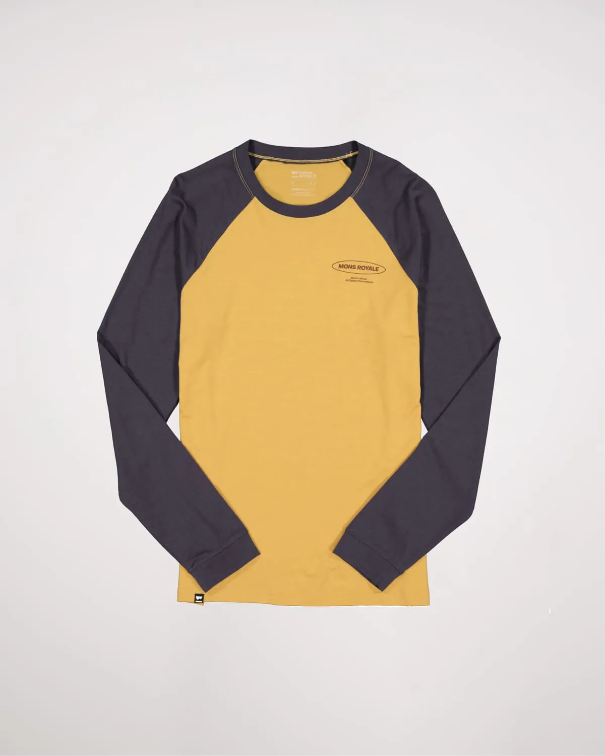 Icon Merino Raglan Long Sleeve - Shale / Honey