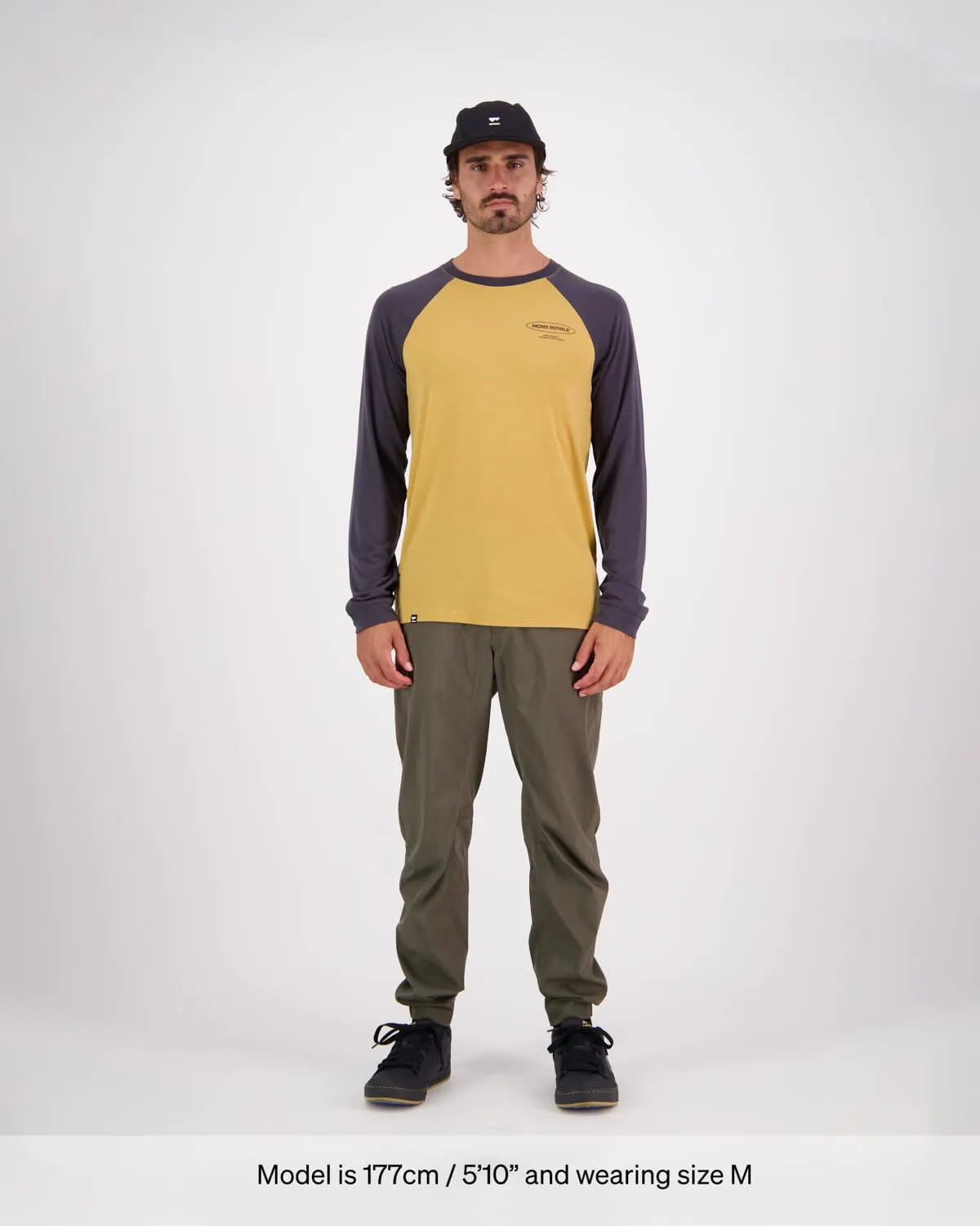 Icon Merino Raglan Long Sleeve - Shale / Honey