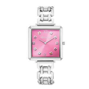 Iconic Cube Statement Watch Viva Magenta silver