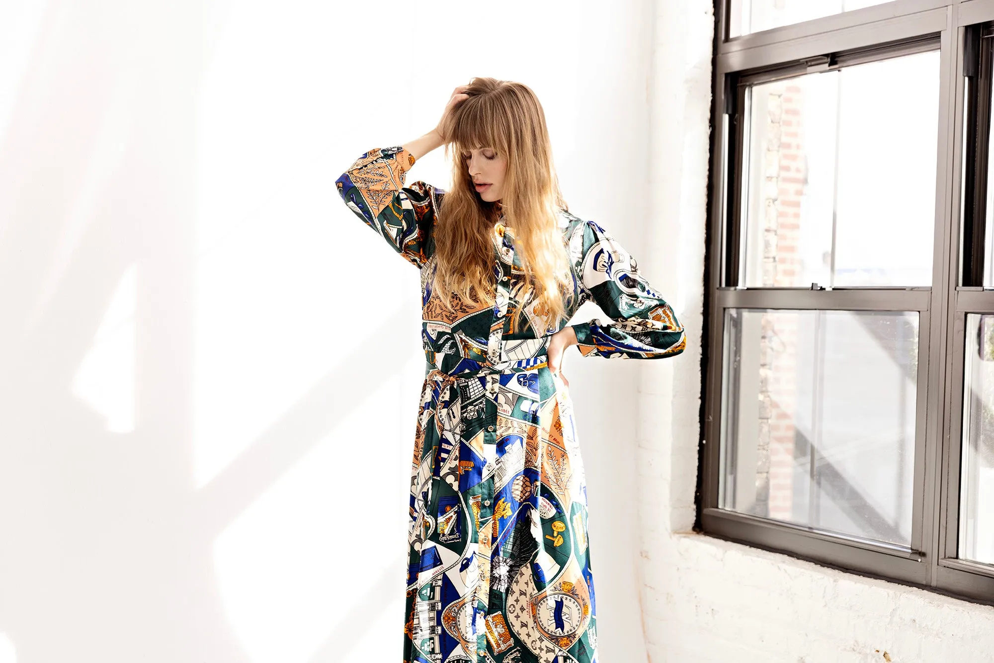 Inspired Shirt Dress IN: Multi Print