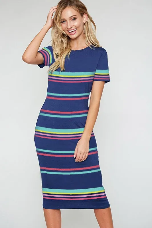 Joy Striped Midi Dress