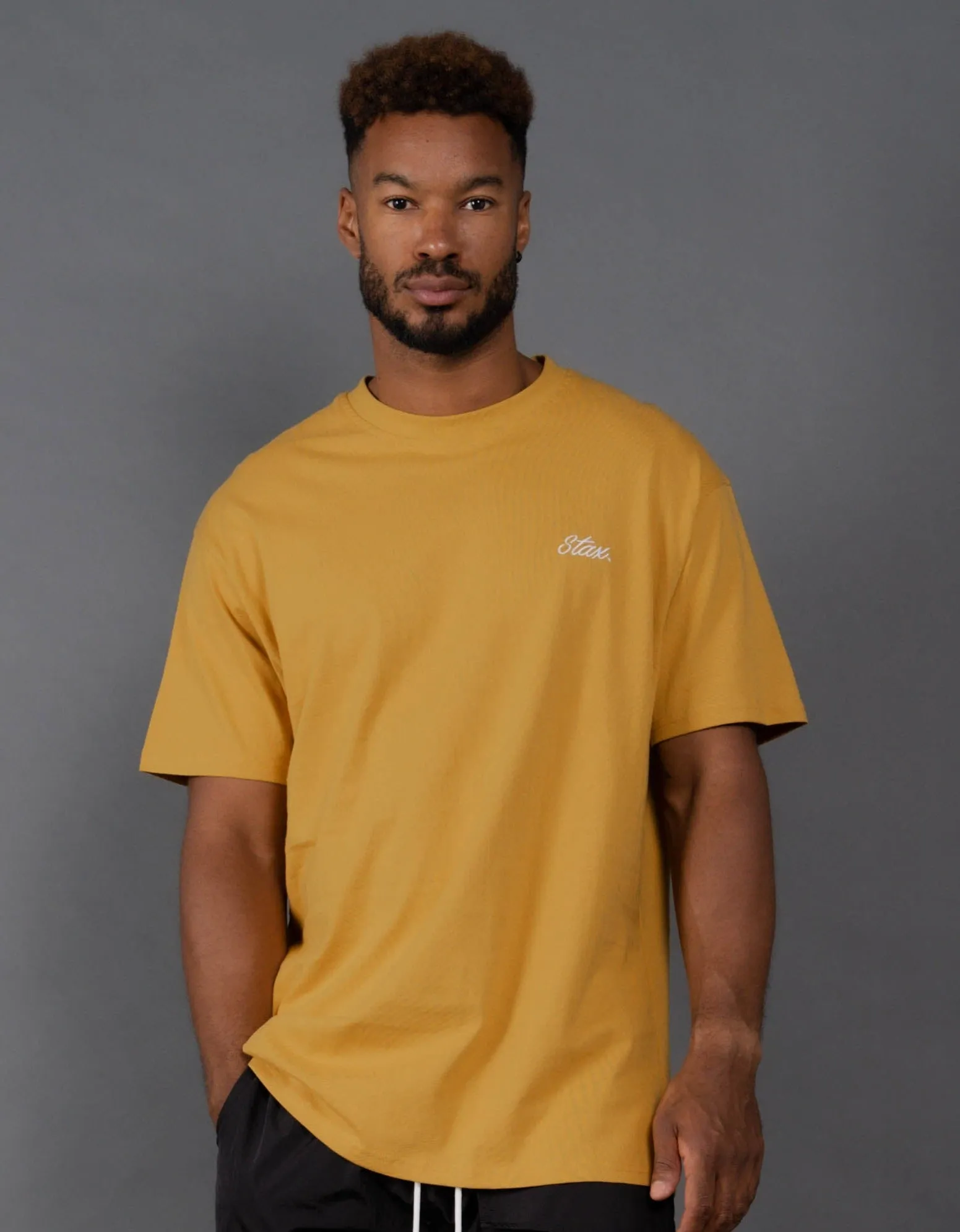 Mens Cursive Tee - Dune (Mustard)