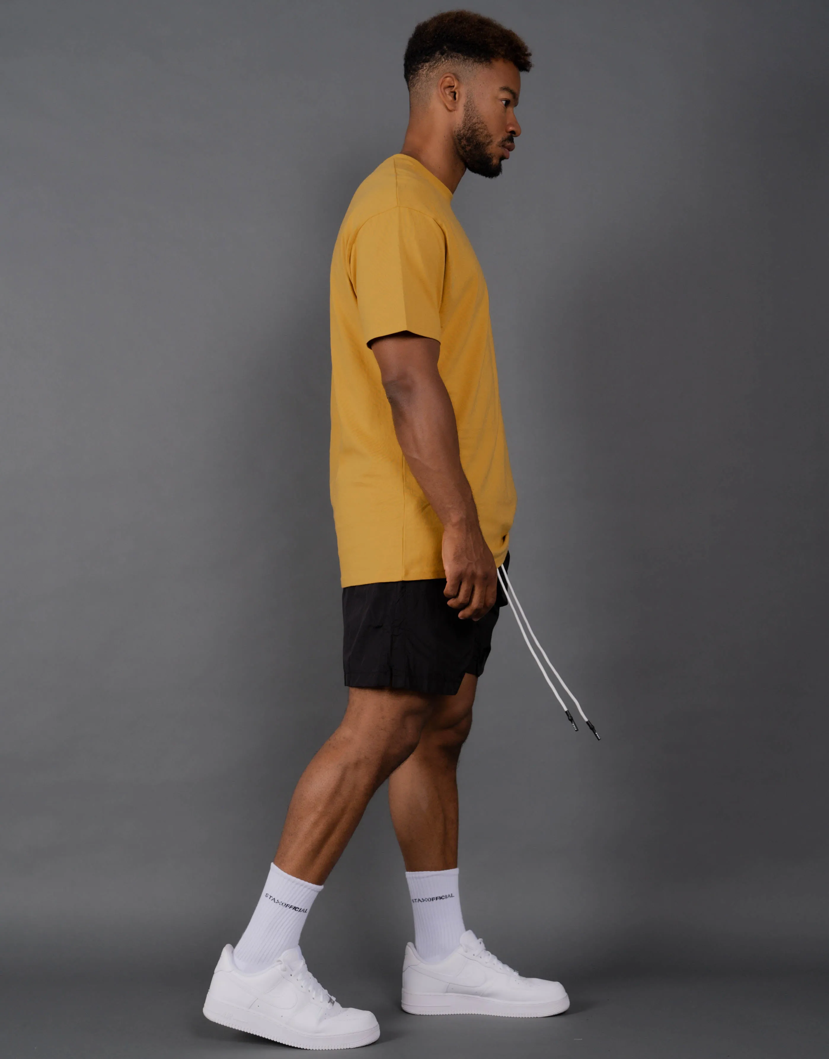 Mens Cursive Tee - Dune (Mustard)