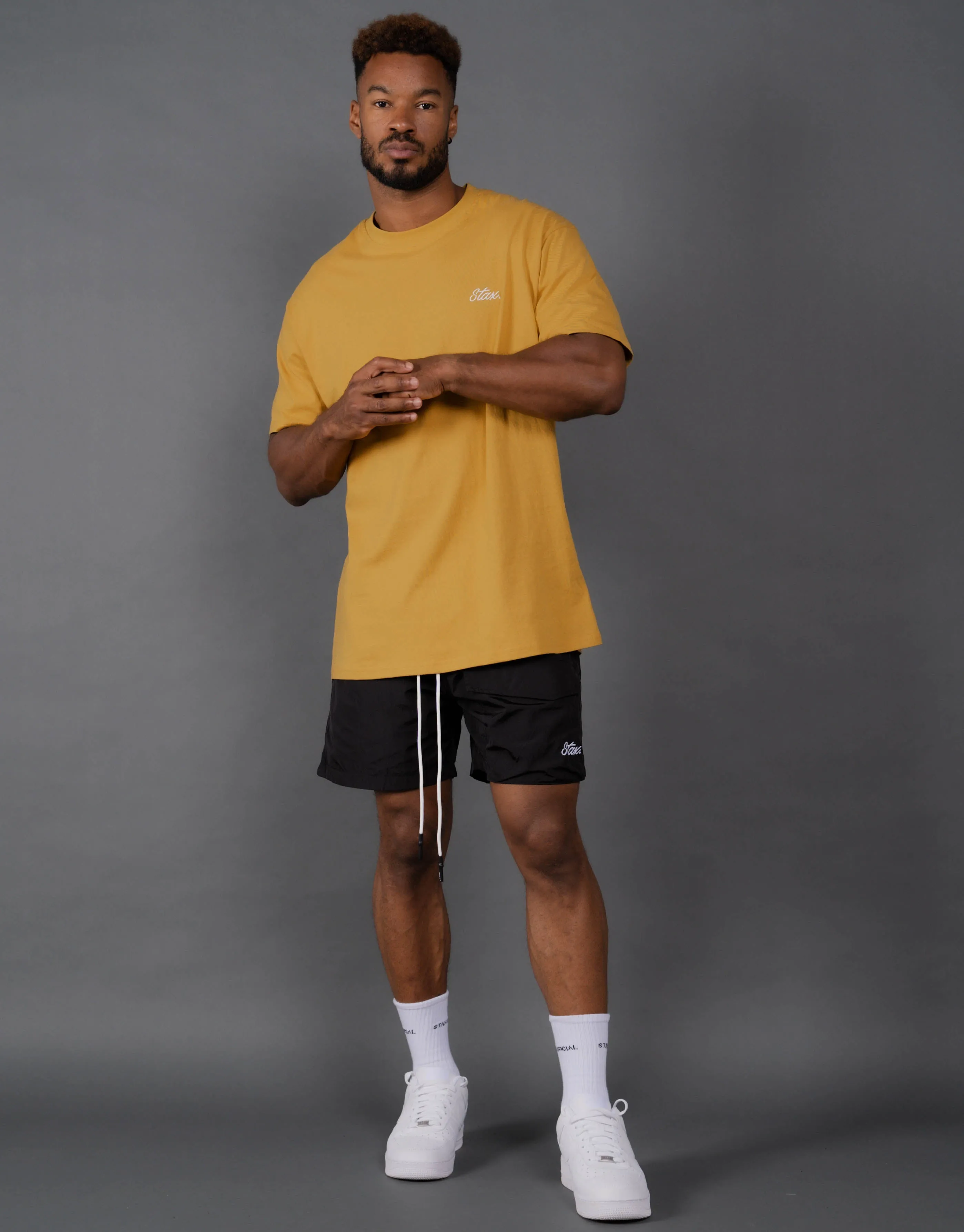 Mens Cursive Tee - Dune (Mustard)