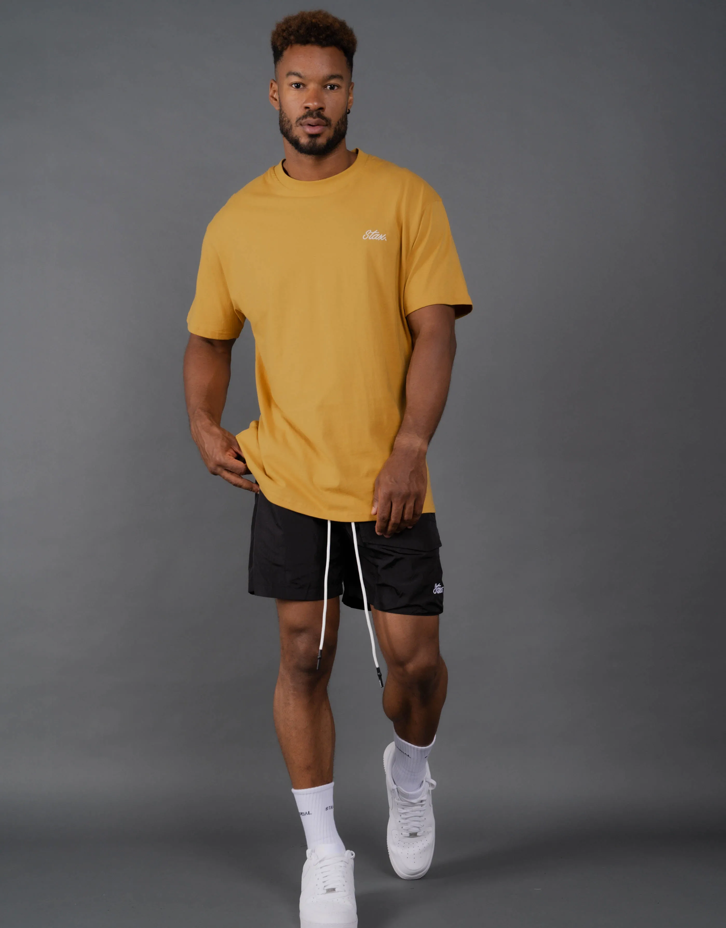 Mens Cursive Tee - Dune (Mustard)