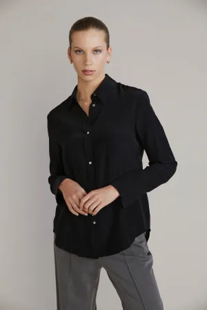 Mia Silk Shirt - Black