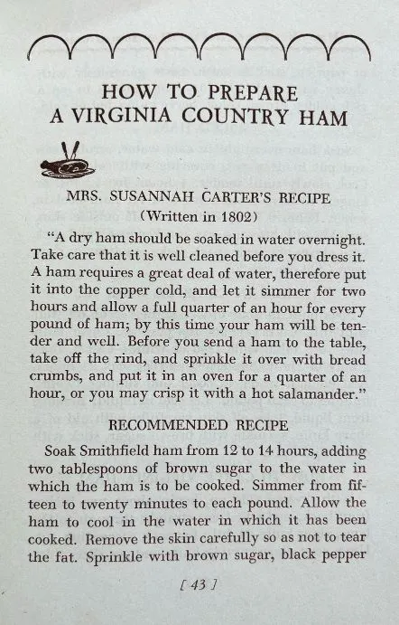 (*NEW ARRIVAL*) (Virginia) F. Meredith Dietz, ed. De Virginia Hambook by De Ol' Virginia Hamcook: Recipes, Party Suggestions, Dances, Luncheon Parties, Menus, Philosophy