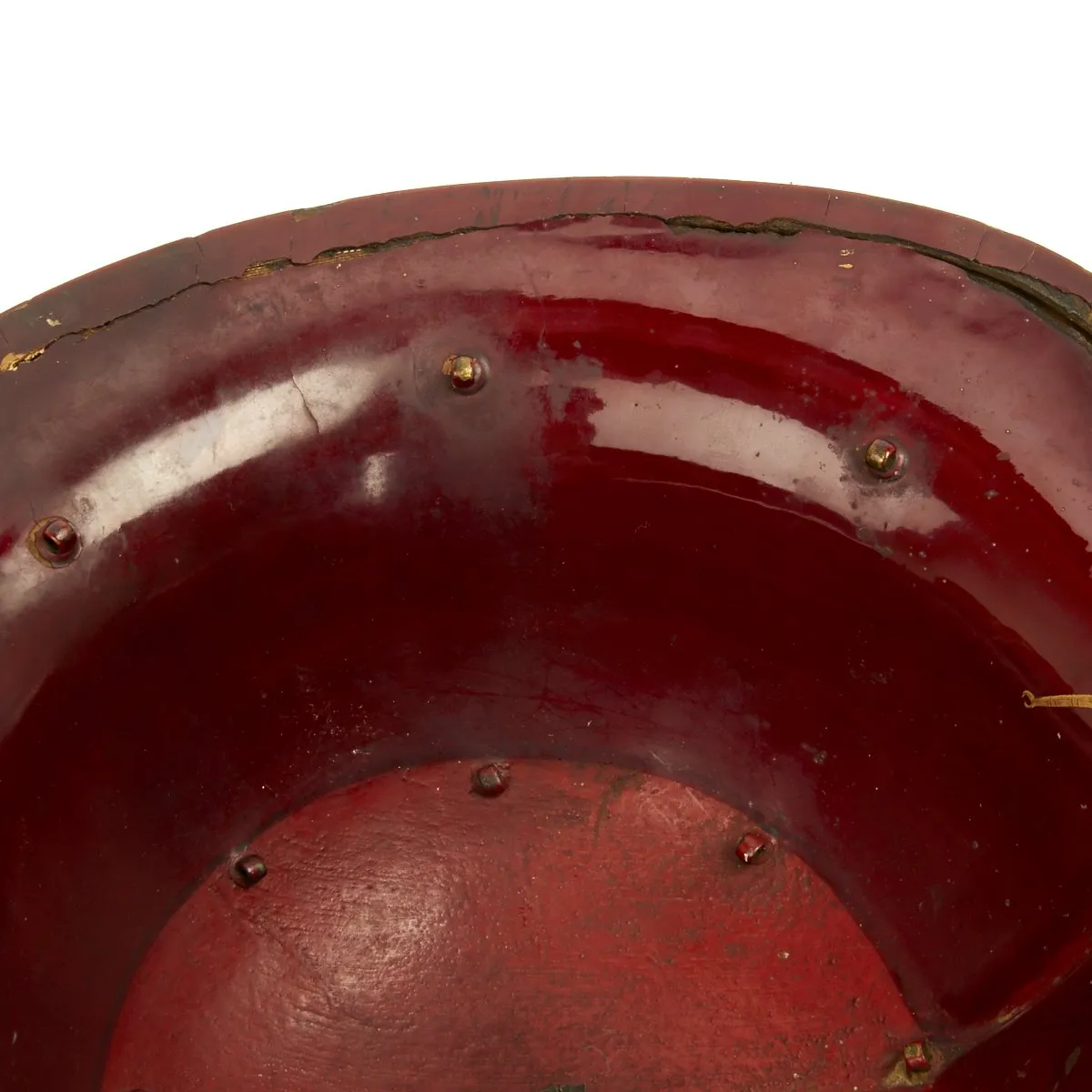 Original Japanese 19th Century Lacquered Jingasa Helmet with Sasaki Clan Crest and Tassel c.1850