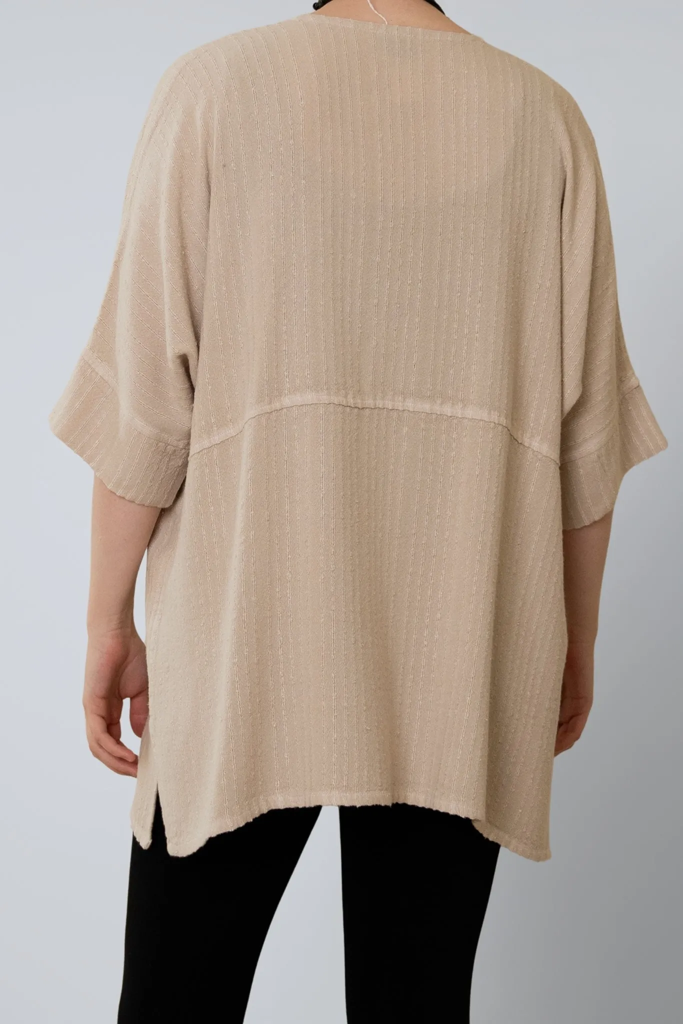 Oversize Top - Sand Shadow Stripe